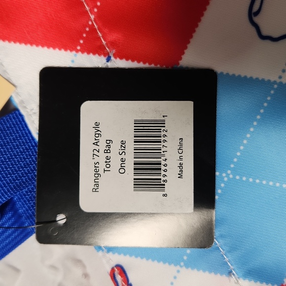 Texas Rangers Loudmouth MLB Cooperstown Collection Argyle Retro Tote Bag NWT - Picture 5 of 14